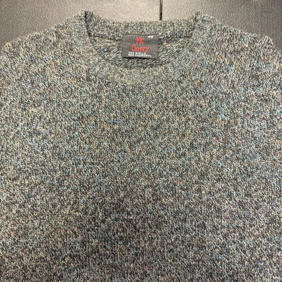 VTG Mc Gorry Mens Wool Blend Sweater Sz M Gray Speckled Knit Crew Neck Old Money - Picture 7 of 8